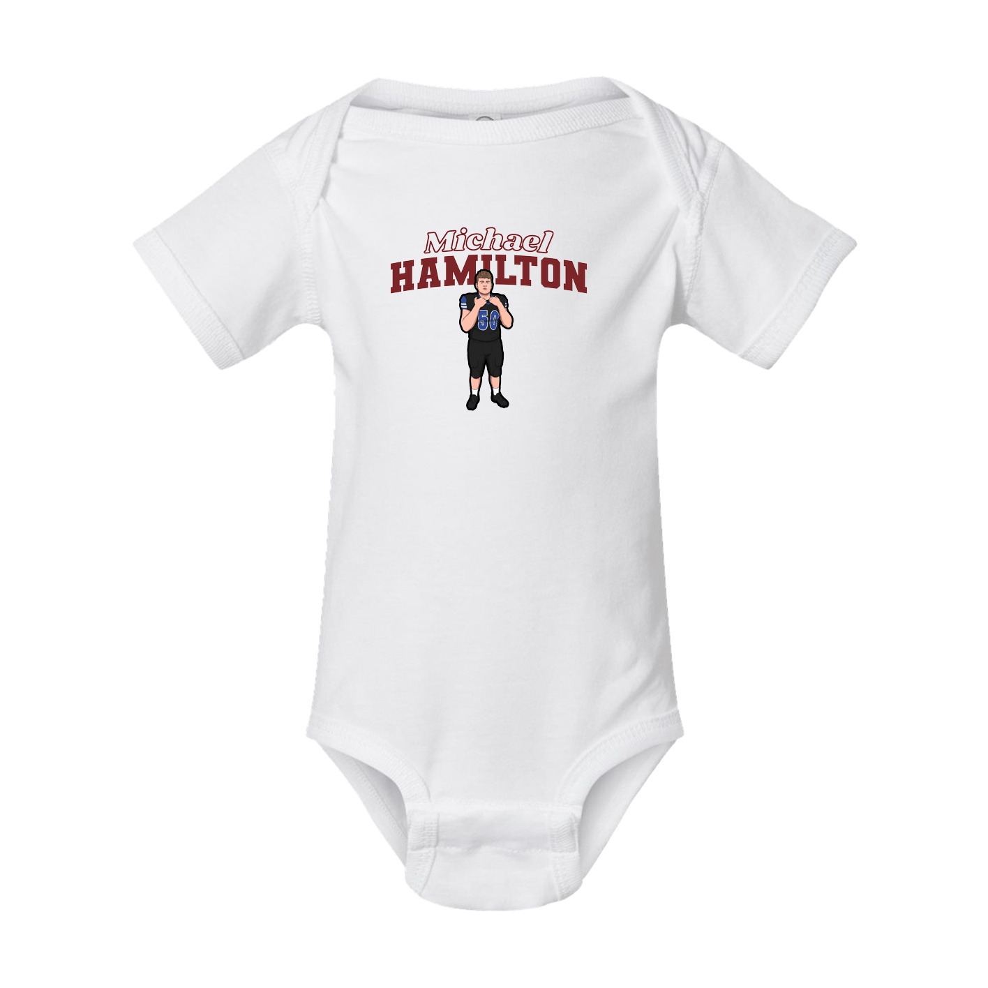 Baby Onesie — Name Arch in White