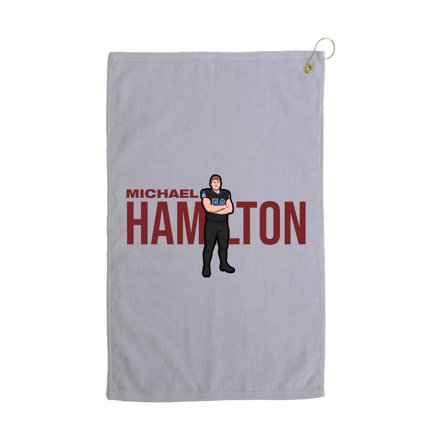 Golf Towel — Player Name in Grey