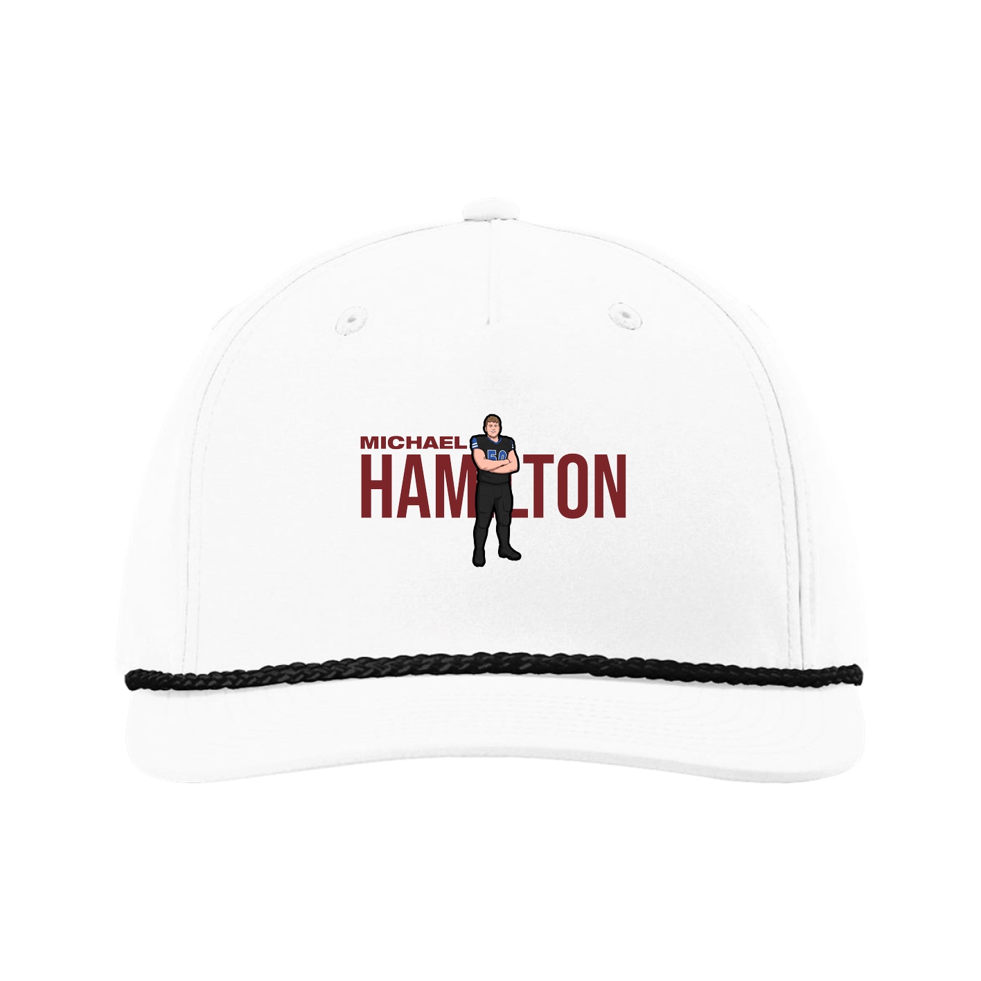 Five-Panel Classic Rope Cap — Player Name in White