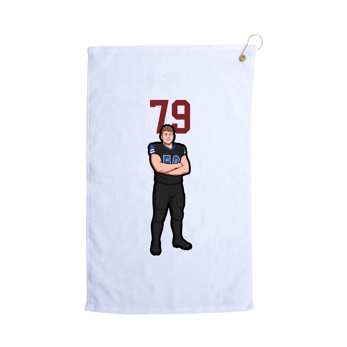 Golf Towel — Number Top in White