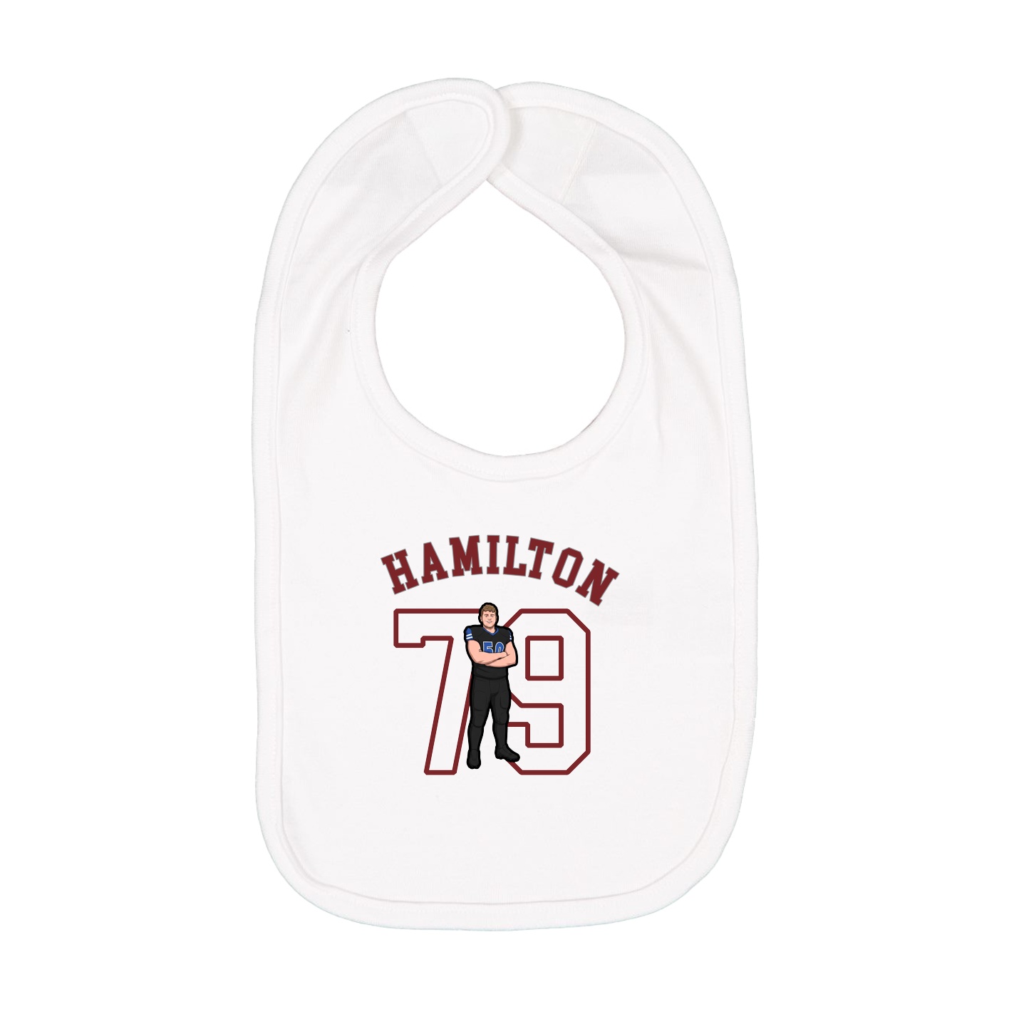 Infant Bib — Shirsey Arch in White