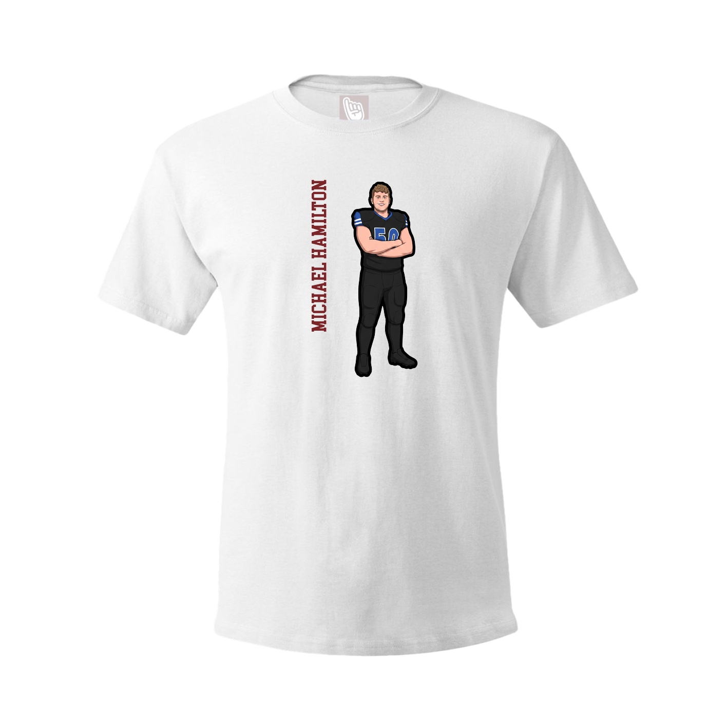 Youth Tee — Name Vertical in White