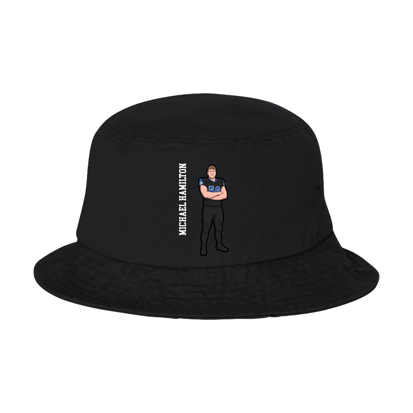 Bucket Cap — Name Vertical in Black