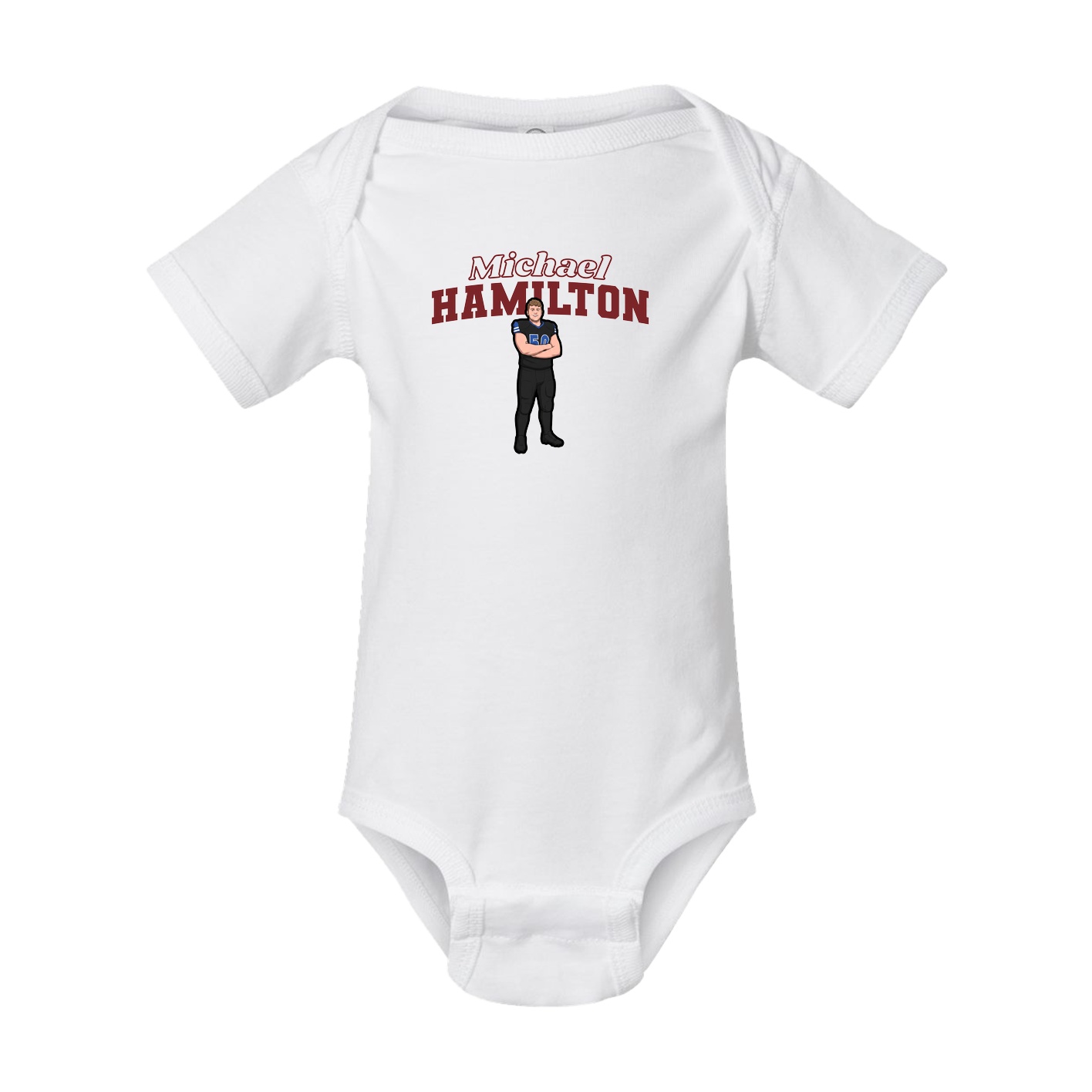 Baby Onesie — Name Arch in White