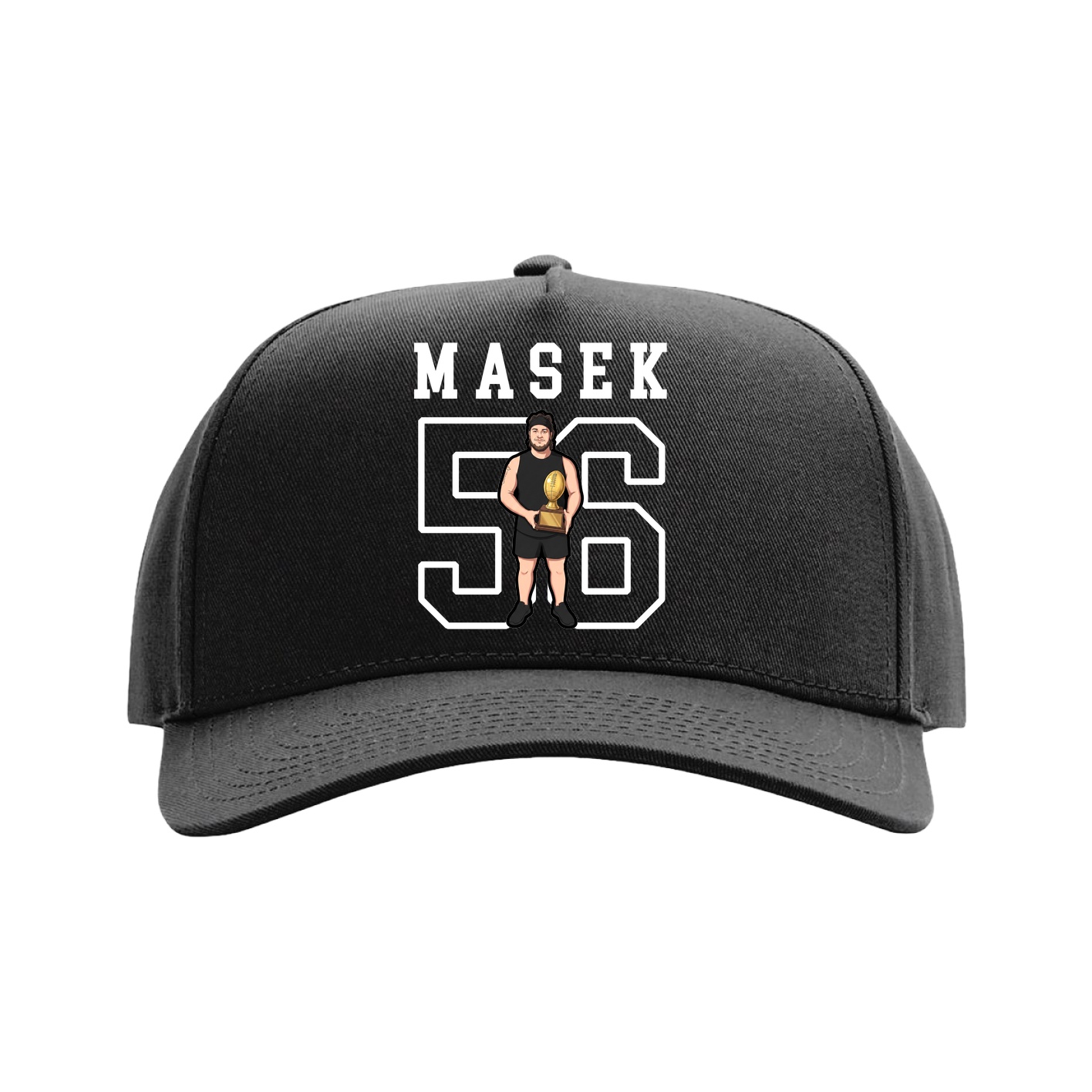 Full Fabric Five-Panel Champ Cap — Shirsey in Black