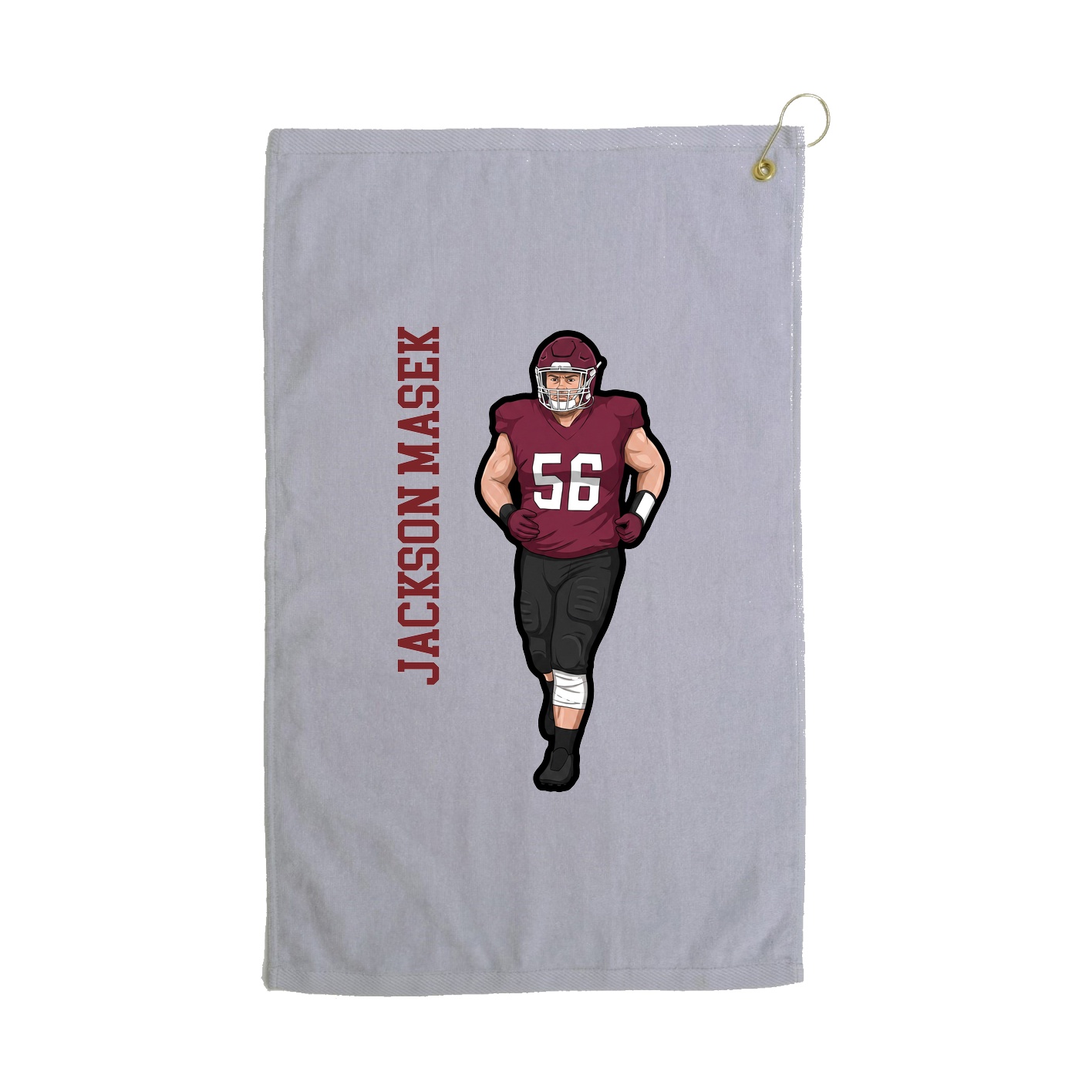 Golf Towel — Name Vertical in Grey