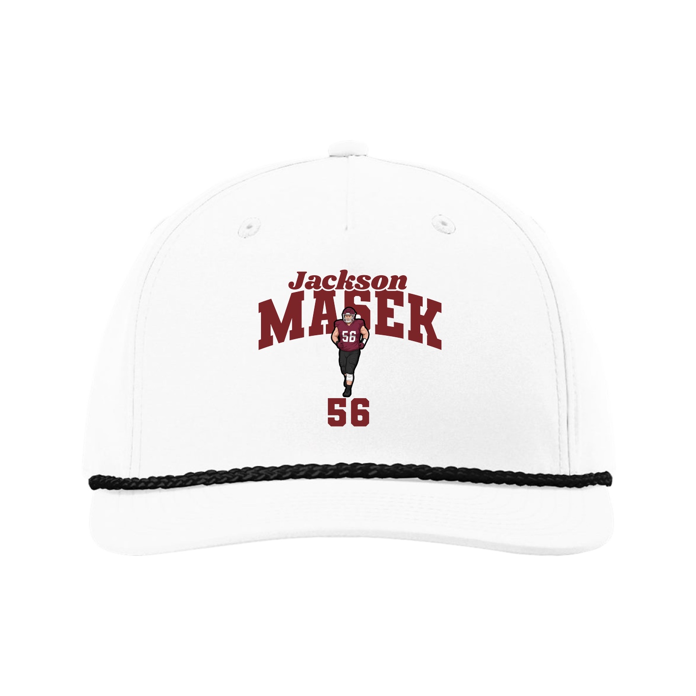 Five-Panel Classic Rope Cap — Signature Arch in White