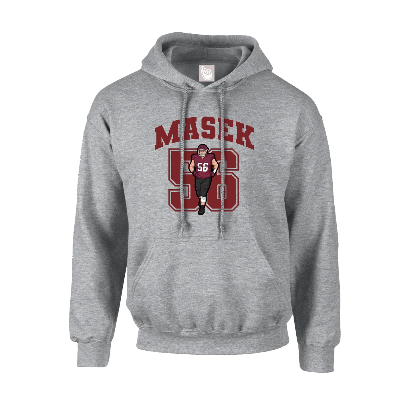 Hoodie — Number in Grey