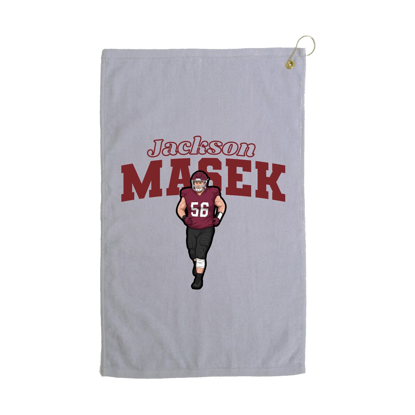Golf Towel — Name Arch in Grey