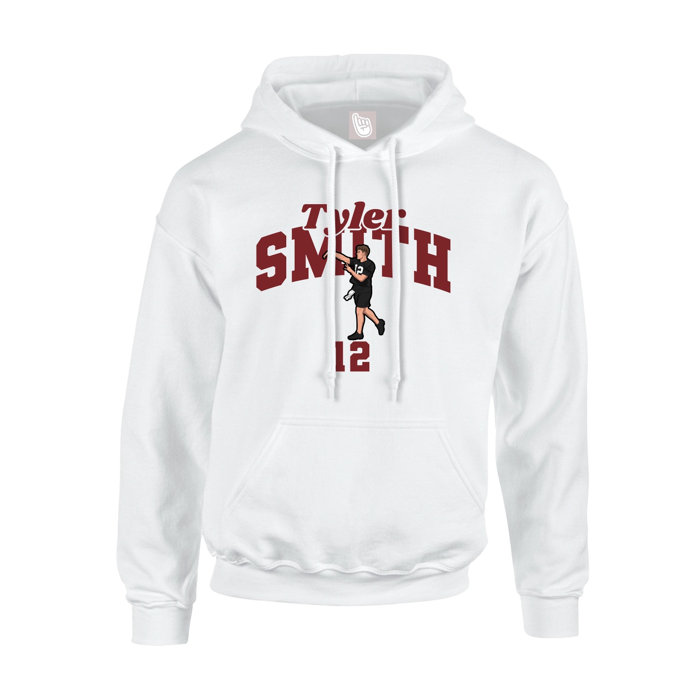 Youth Hoodie — Signature Arch in White