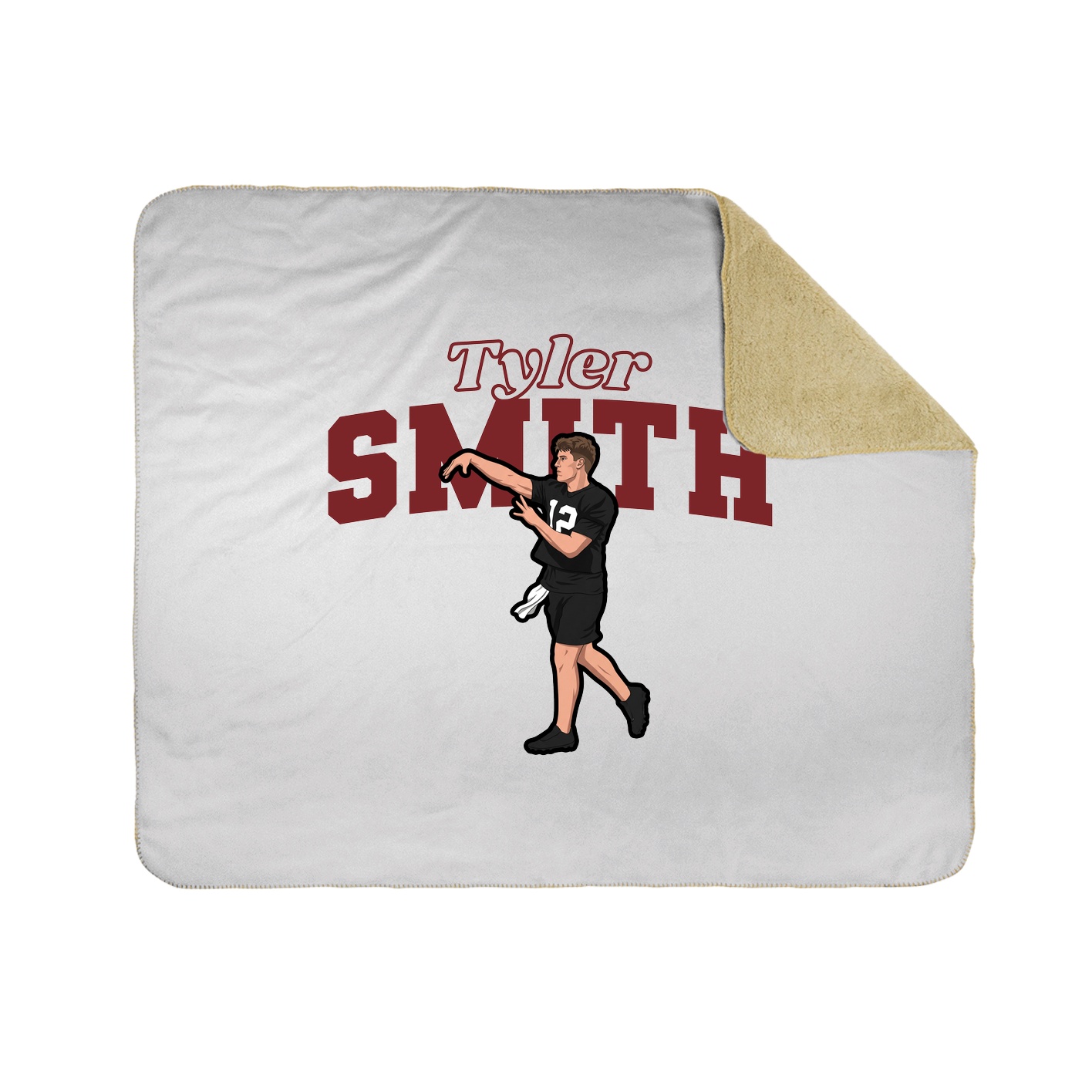 Throw Blanket — Name Arch in White