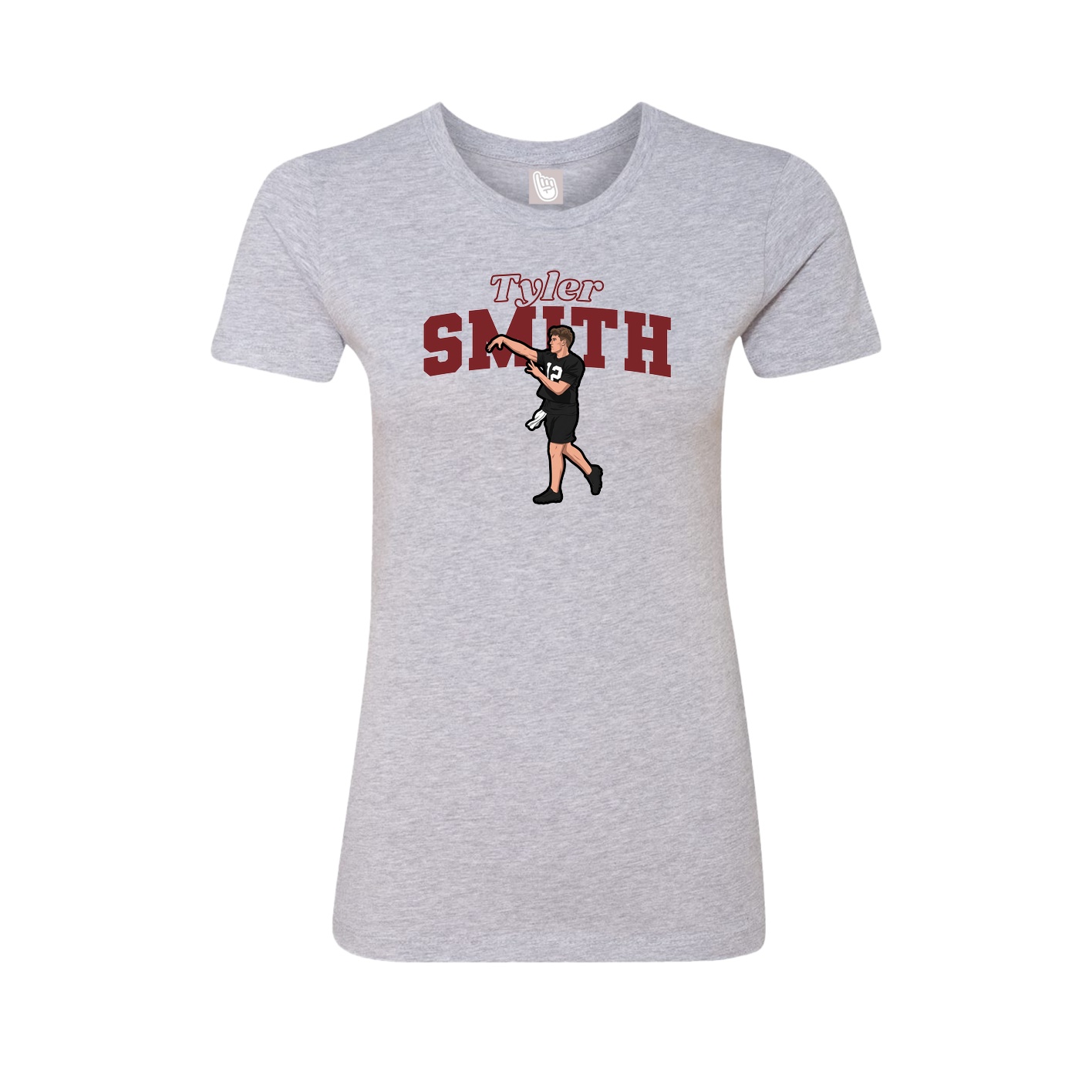 Fitted Women's Tee — Name Arch in Grey