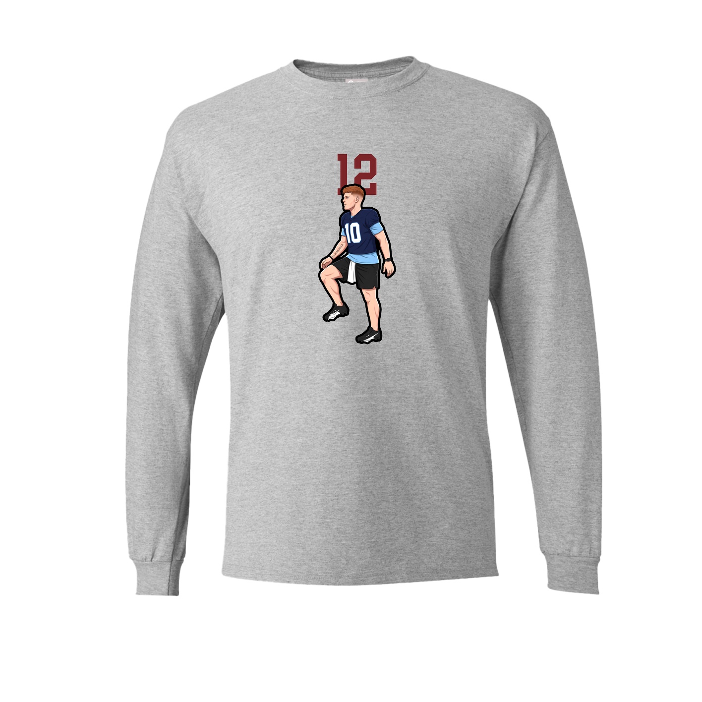 Long Sleeve Tee — Number Top in Grey