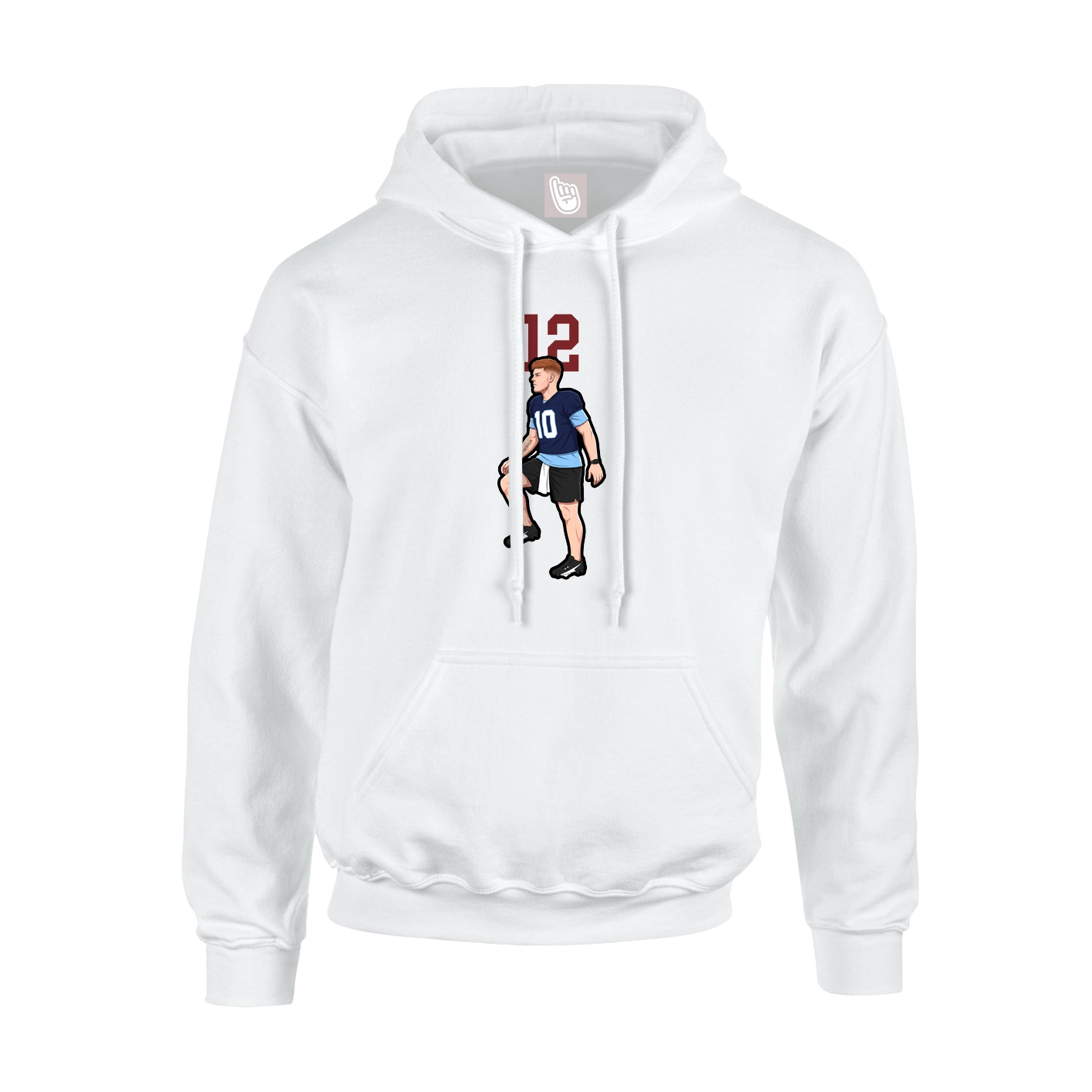Hoodie — Number Top in White