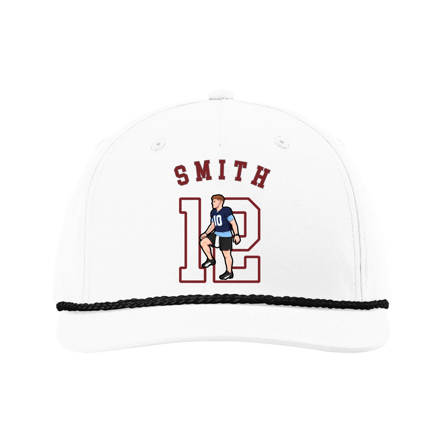 Five-Panel Classic Rope Cap — Shirsey Arch in White