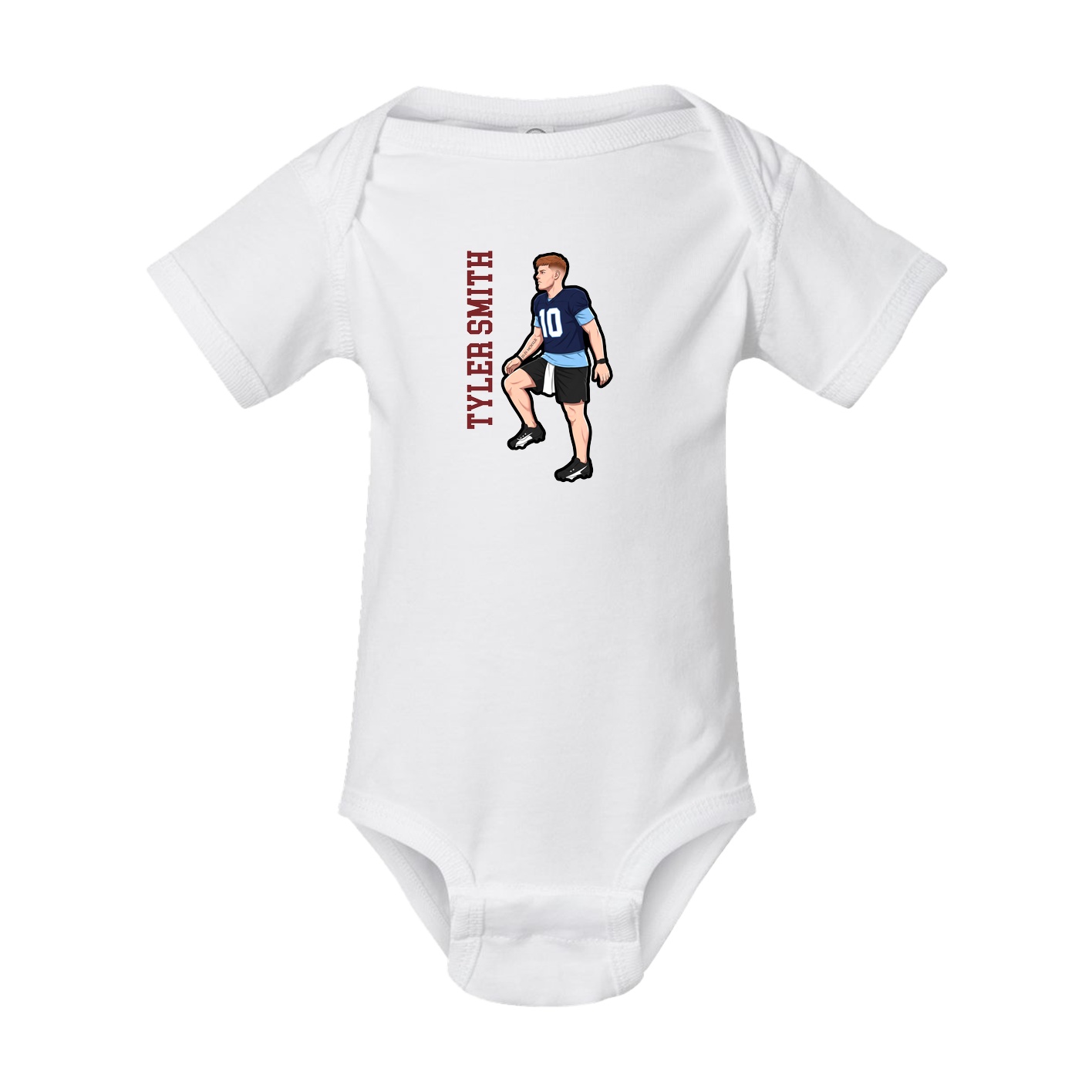 Baby Onesie — Name Vertical in White