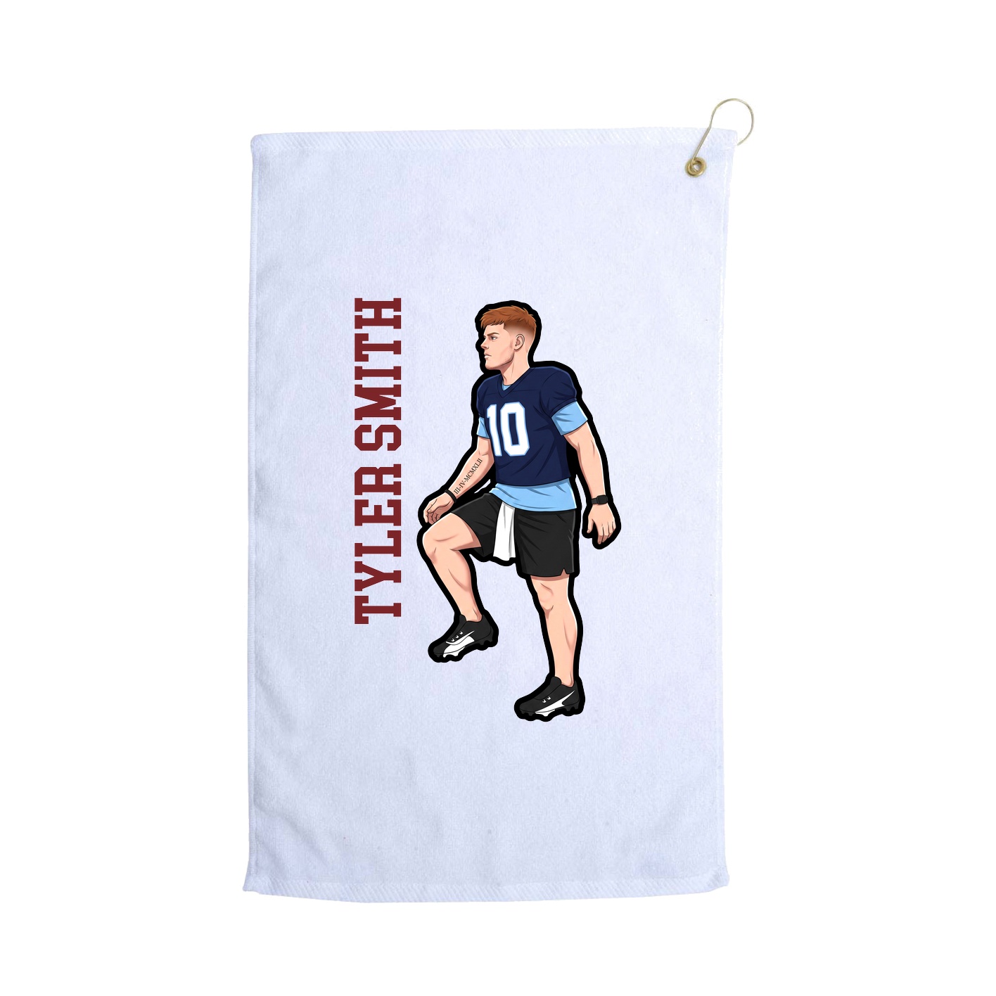 Golf Towel — Name Vertical in White
