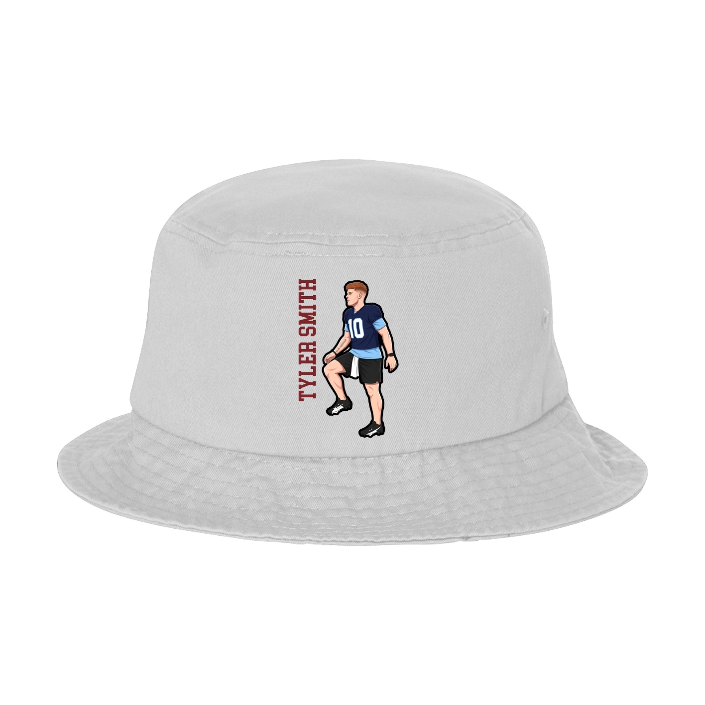 Bucket Cap — Name Vertical in White