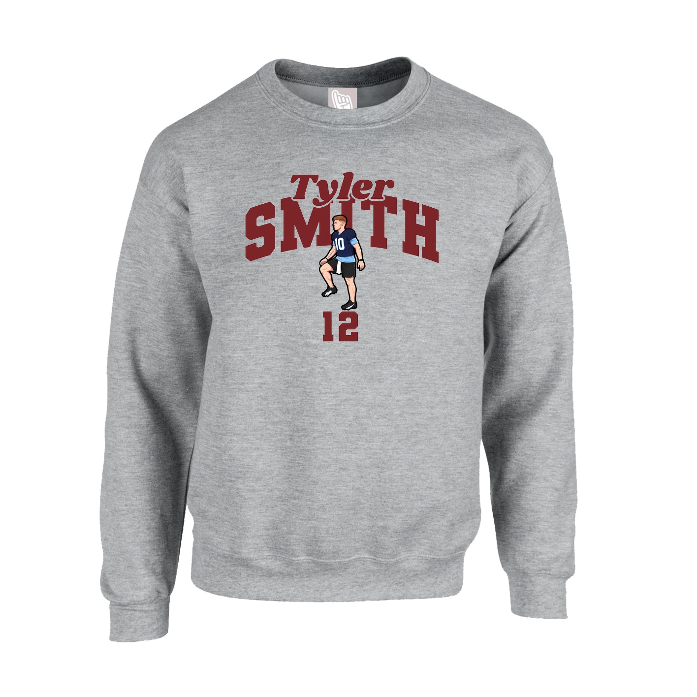 Fleece Crew — Signature Arch in Grey