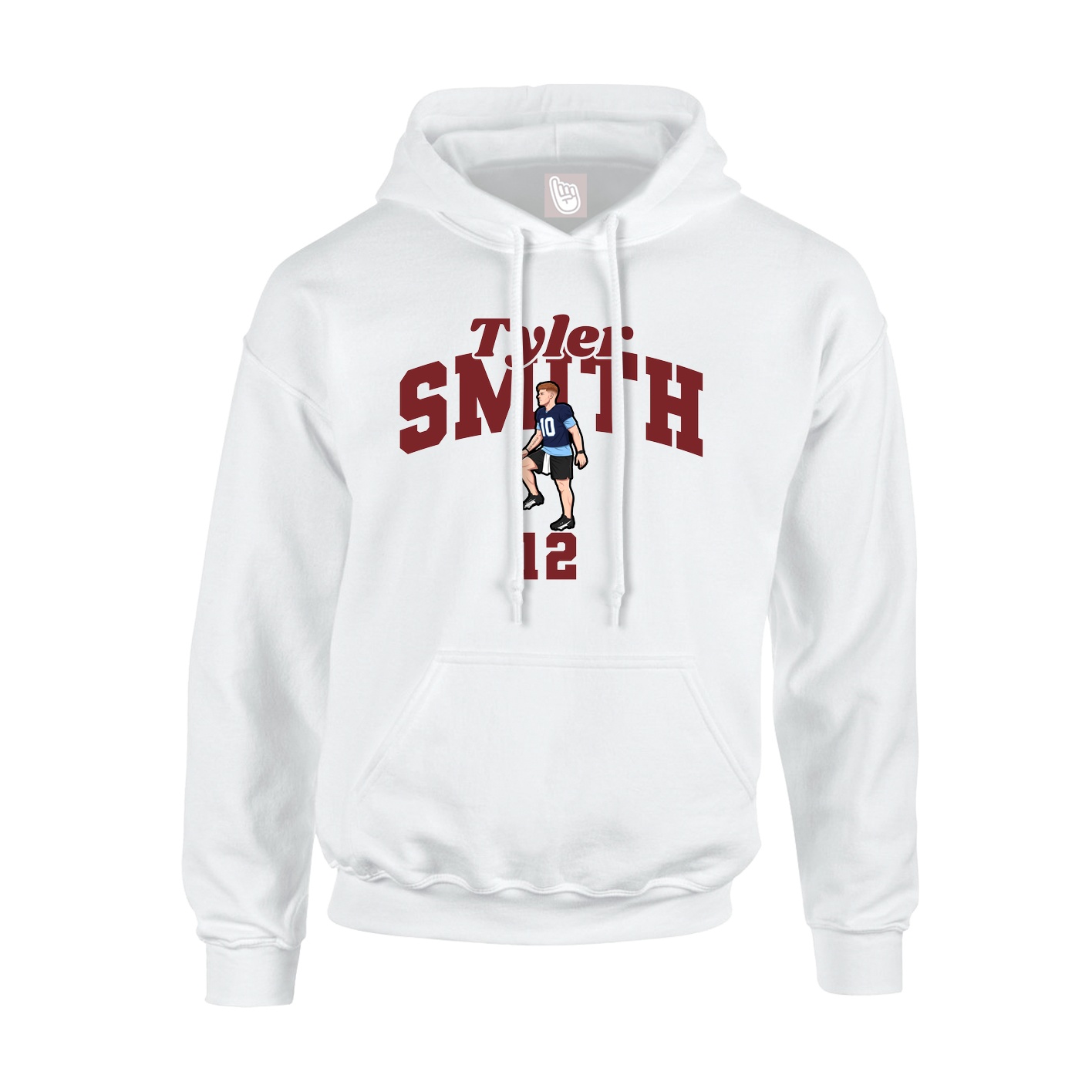 Youth Hoodie — Signature Arch in White