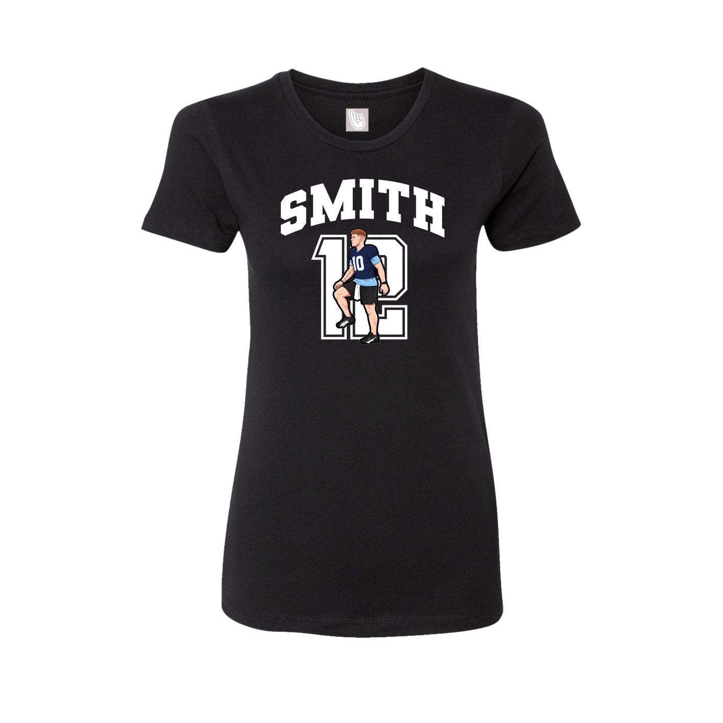 Fitted Women's Tee — Number in Black