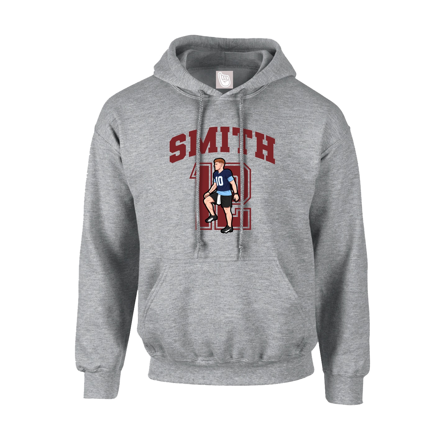 Hoodie — Number in Grey