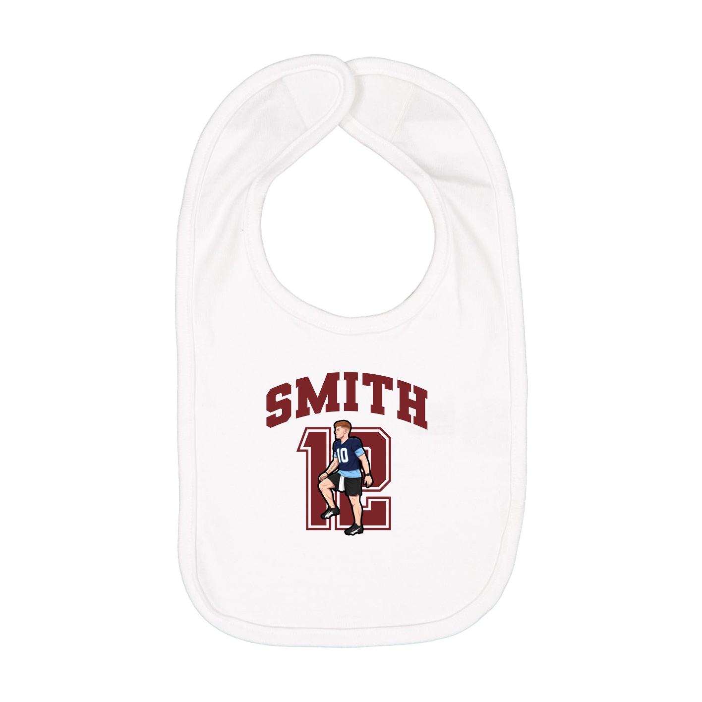 Infant Bib — Number in White