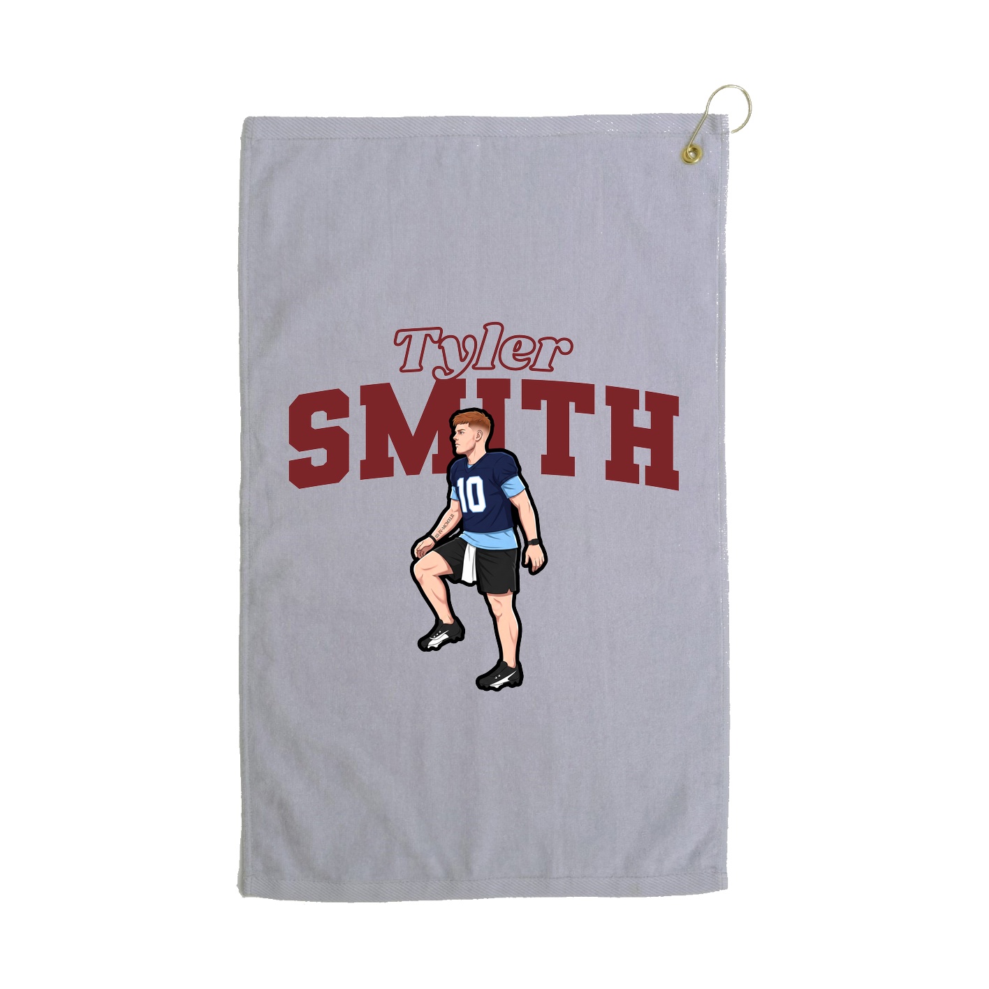 Golf Towel — Name Arch in Grey