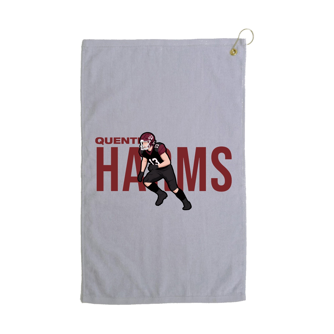 Golf Towel — Player Name in Grey