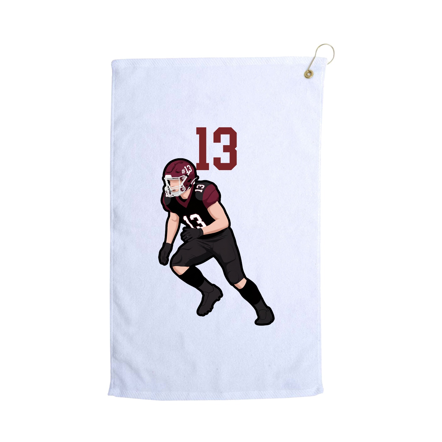 Golf Towel — Number Top in White
