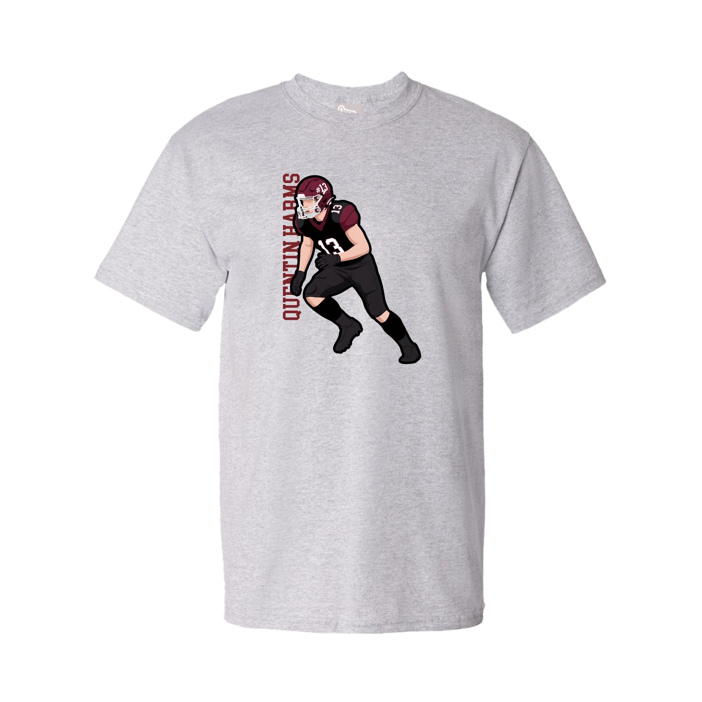 Tee — Name Vertical in Grey