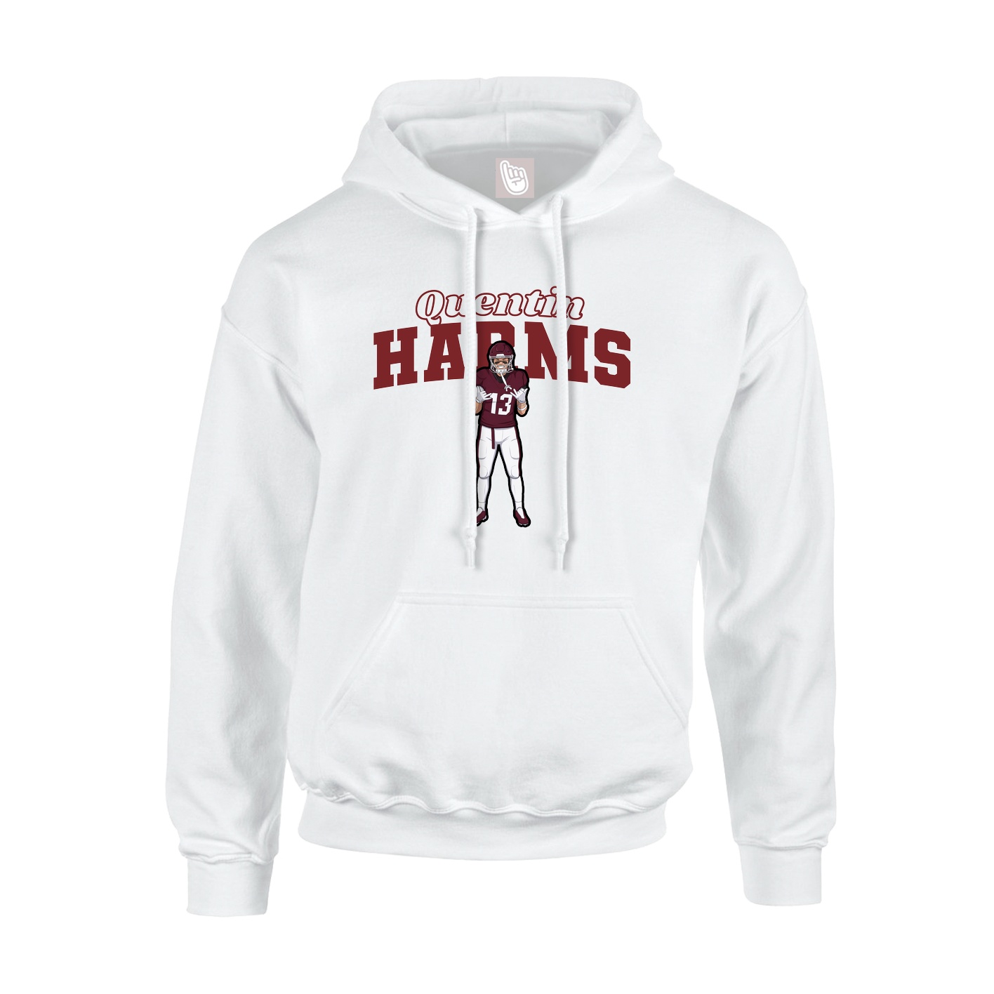 Hoodie — Name Arch in White