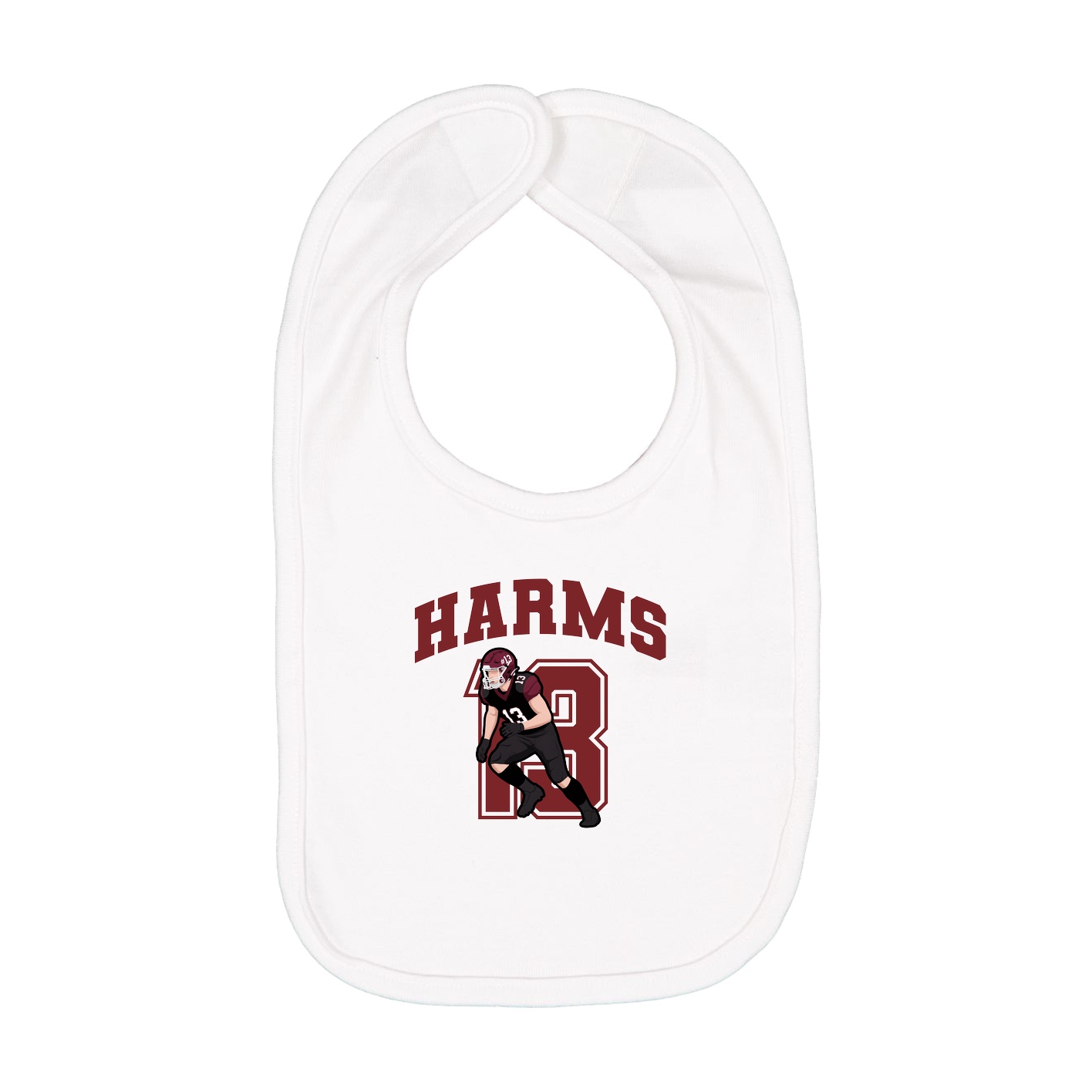 Infant Bib — Number in White
