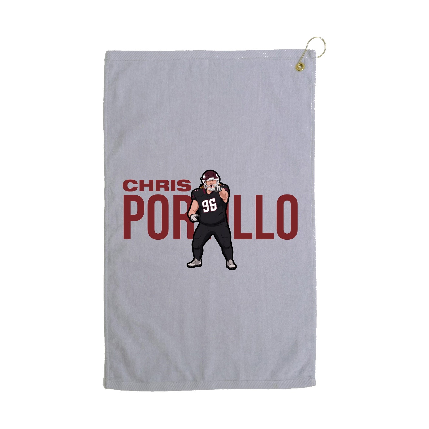 Golf Towel — Player Name in Grey