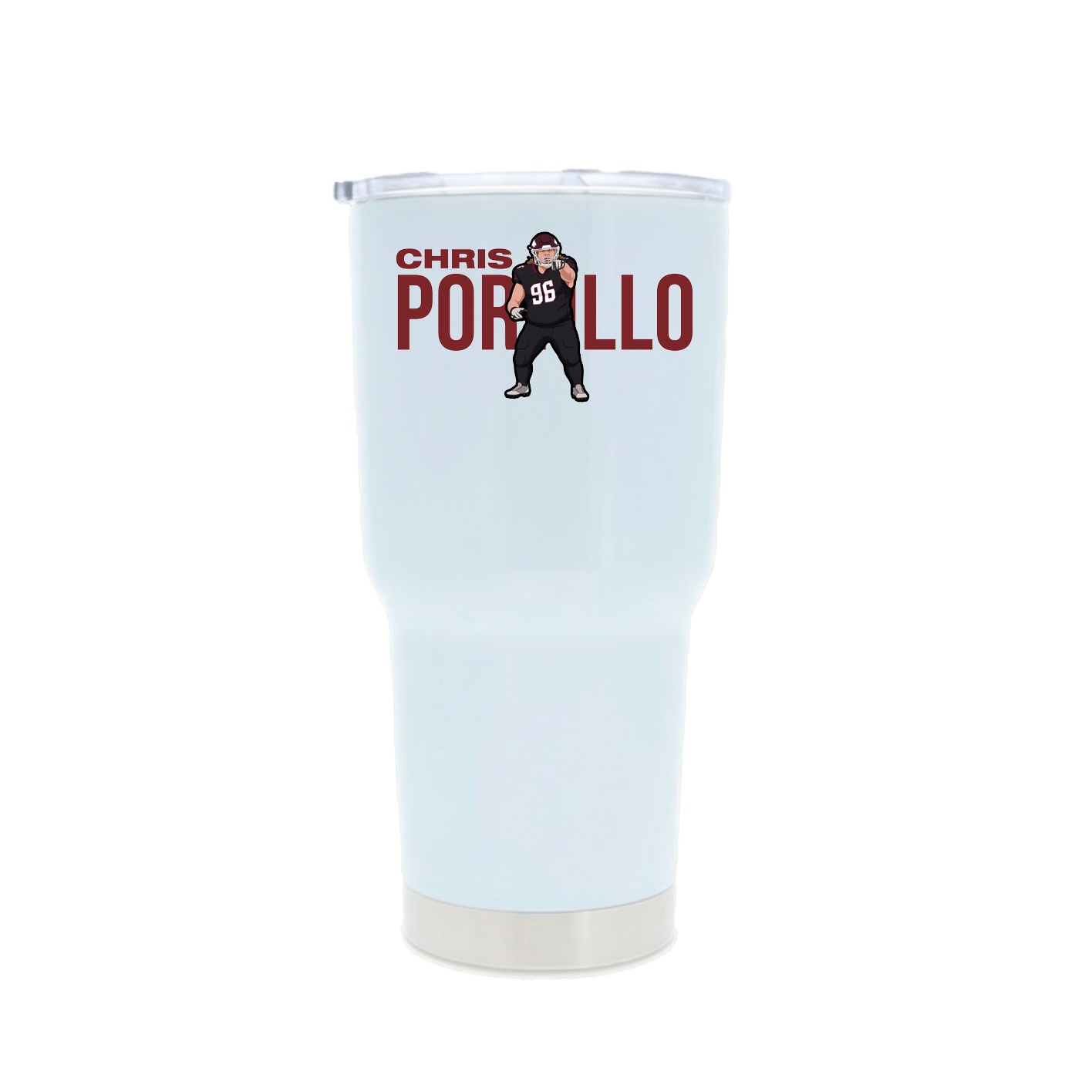 30oz Stainless Steel Tumbler — Player Name in White