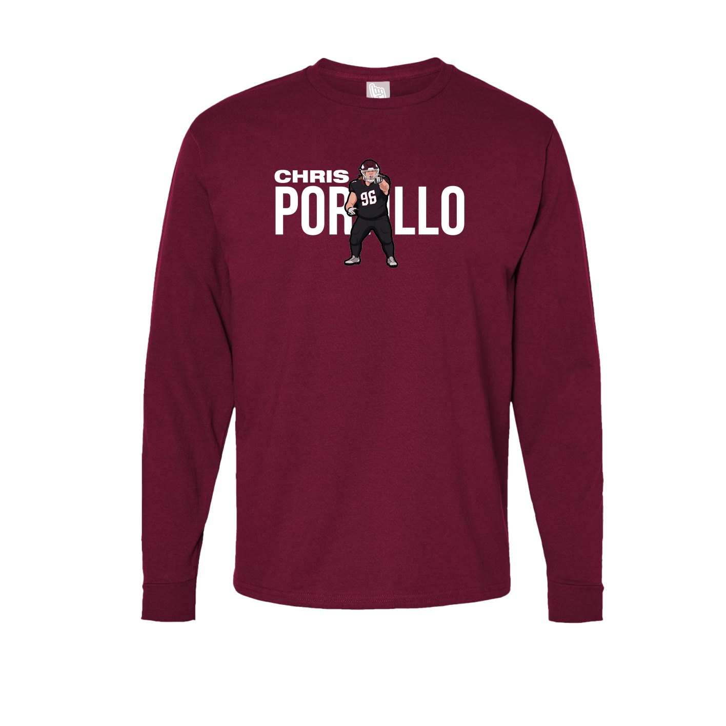 Long Sleeve Tee — Player Name in Cardinal