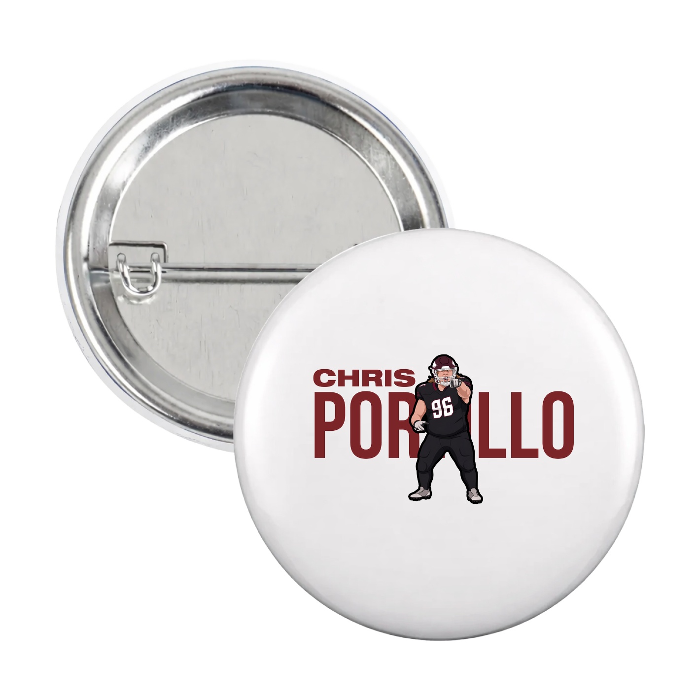 Game Day Button — Player Name in White