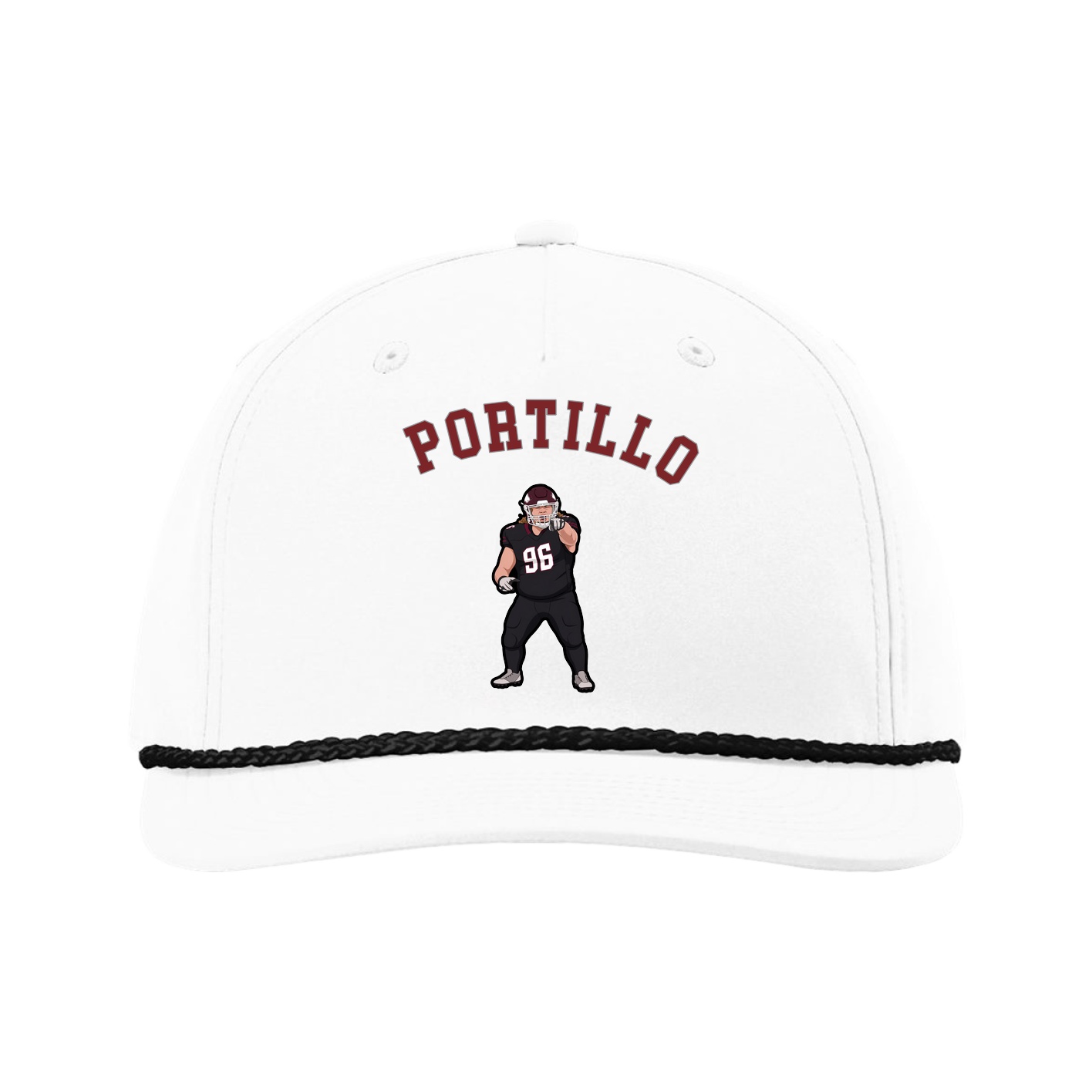 Five-Panel Classic Rope Cap — Shirsey Arch in White
