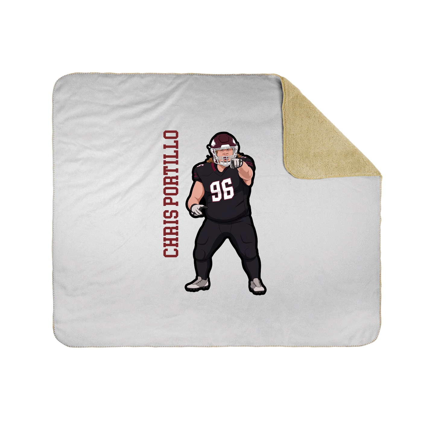 Throw Blanket — Name Vertical in White