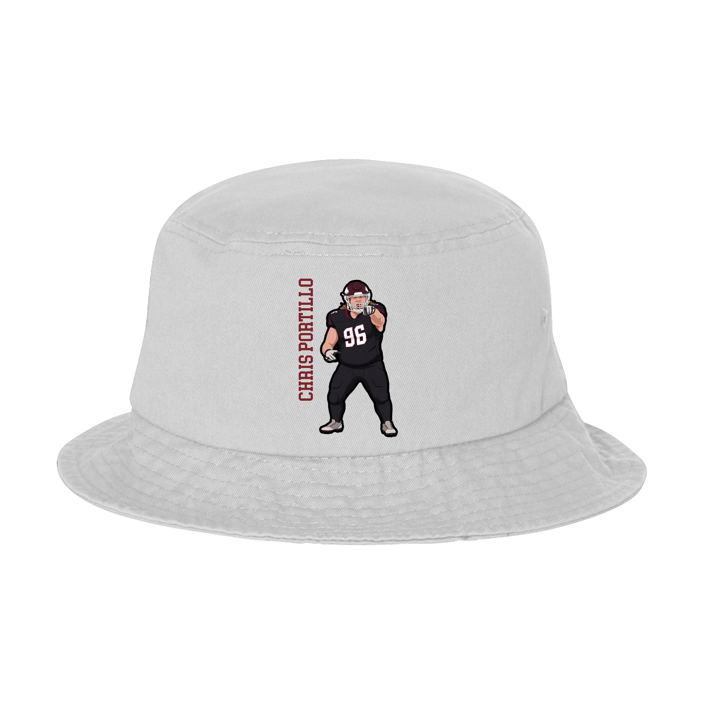 Bucket Cap — Name Vertical in White