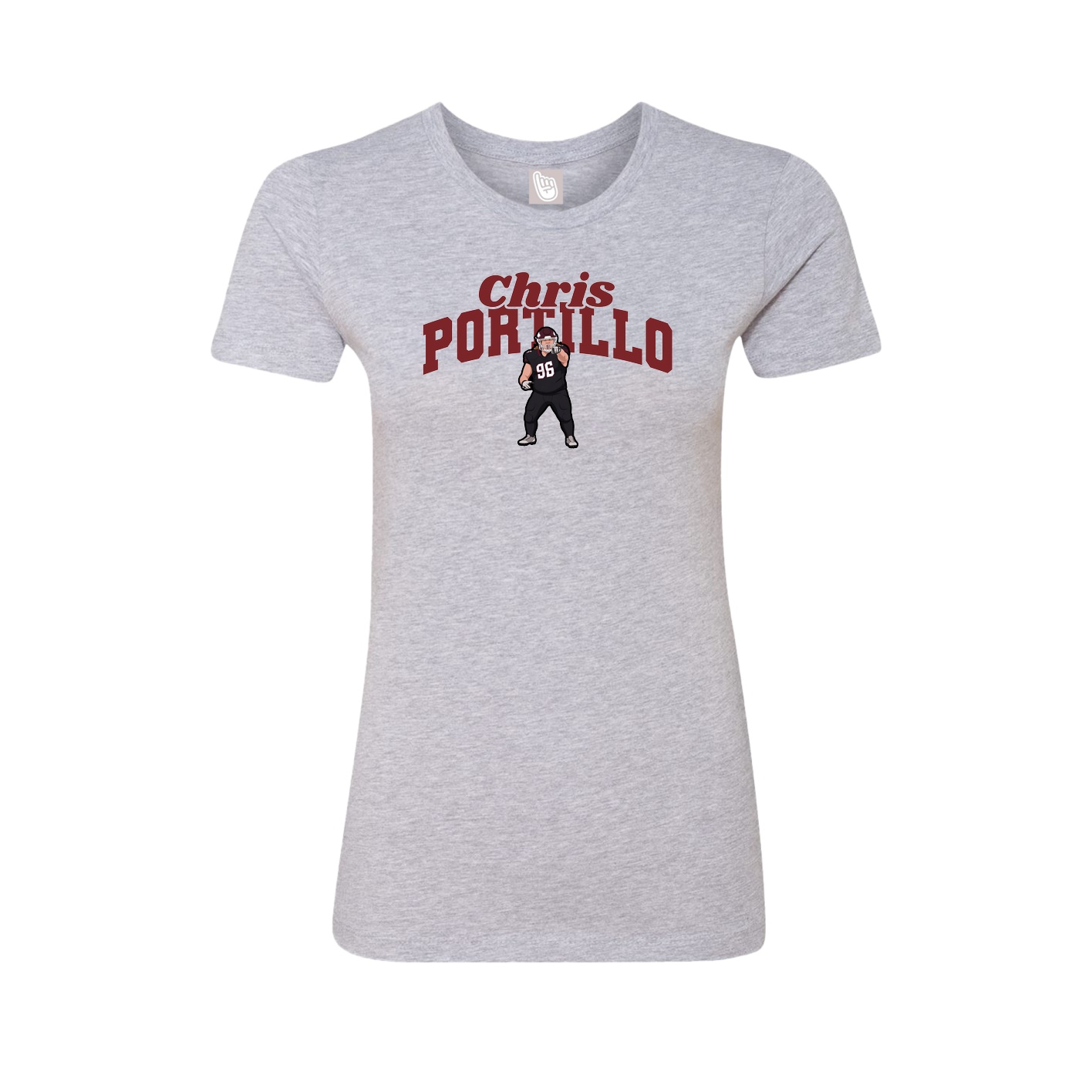 Fitted Women's Tee — Signature Arch in Grey