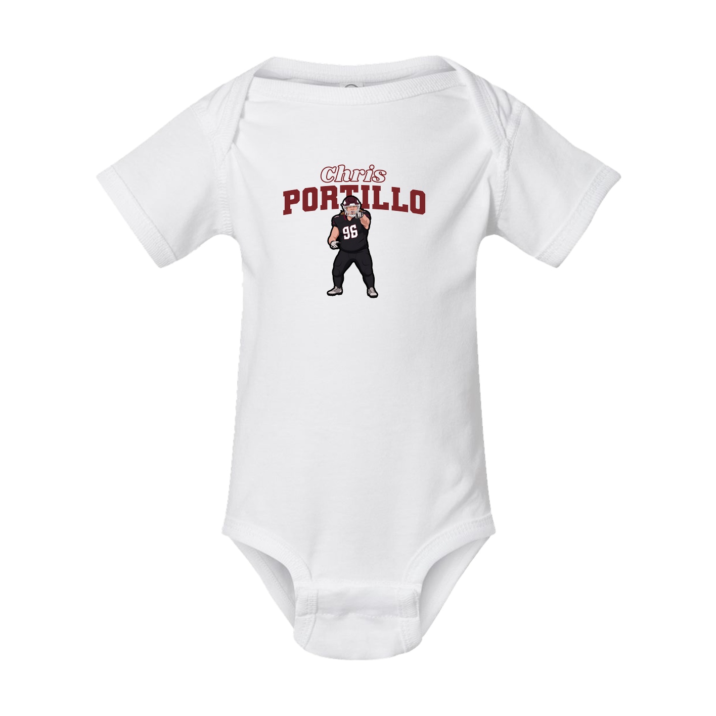 Baby Onesie — Name Arch in White