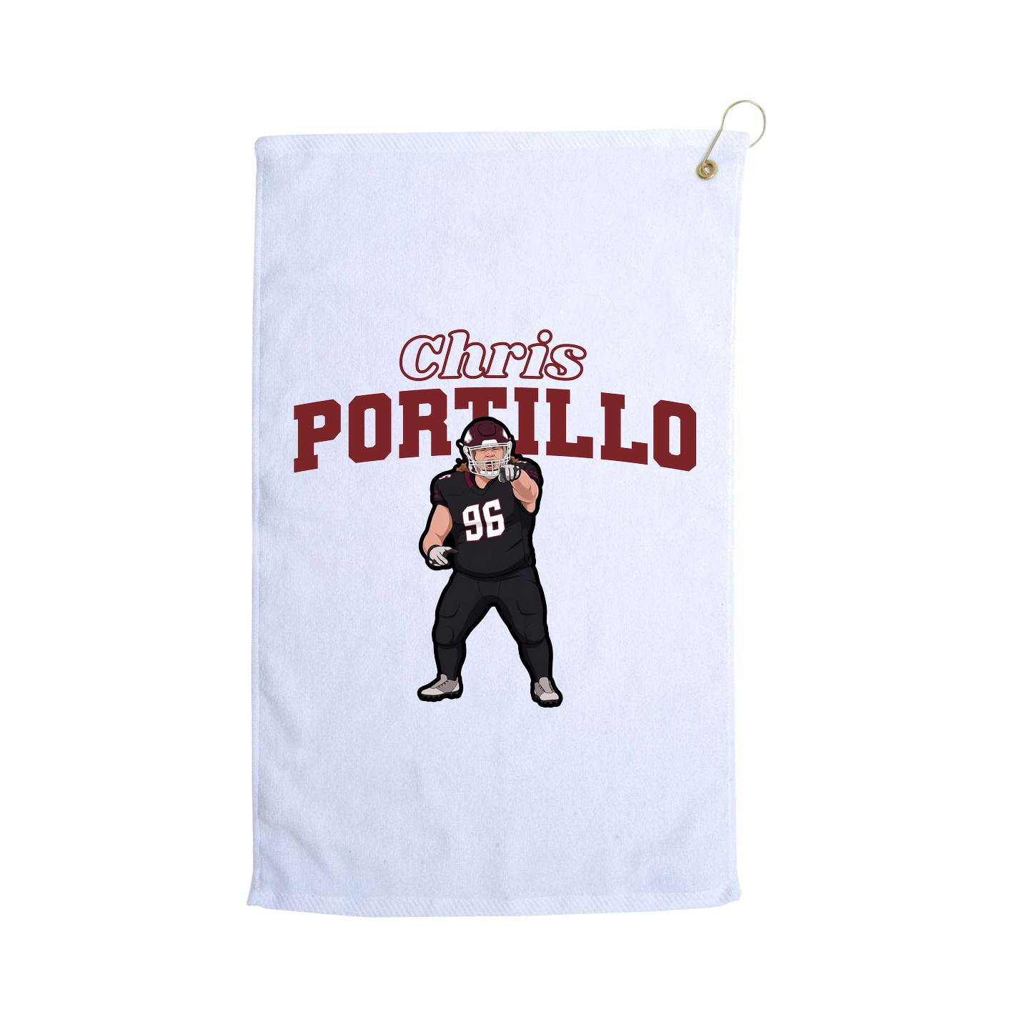 Golf Towel — Name Arch in White