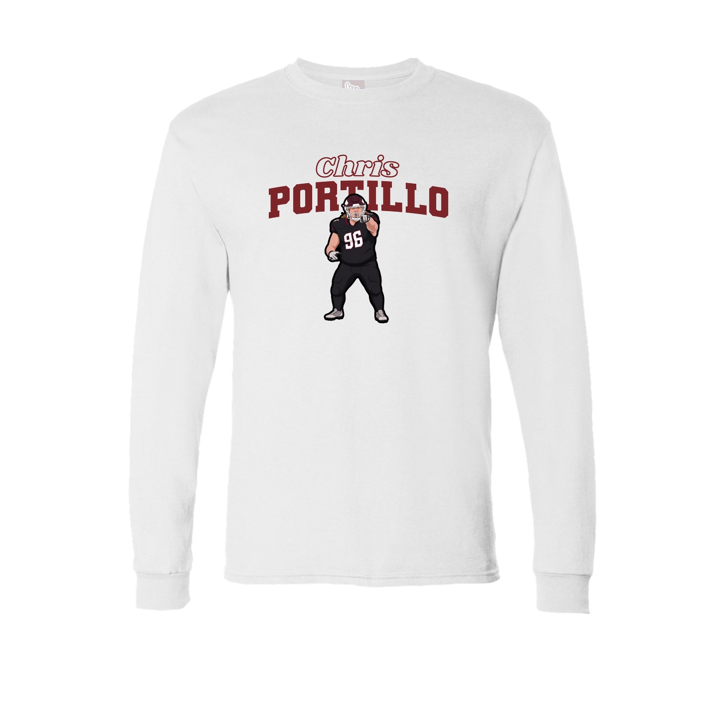 Long Sleeve Tee — Name Arch in White