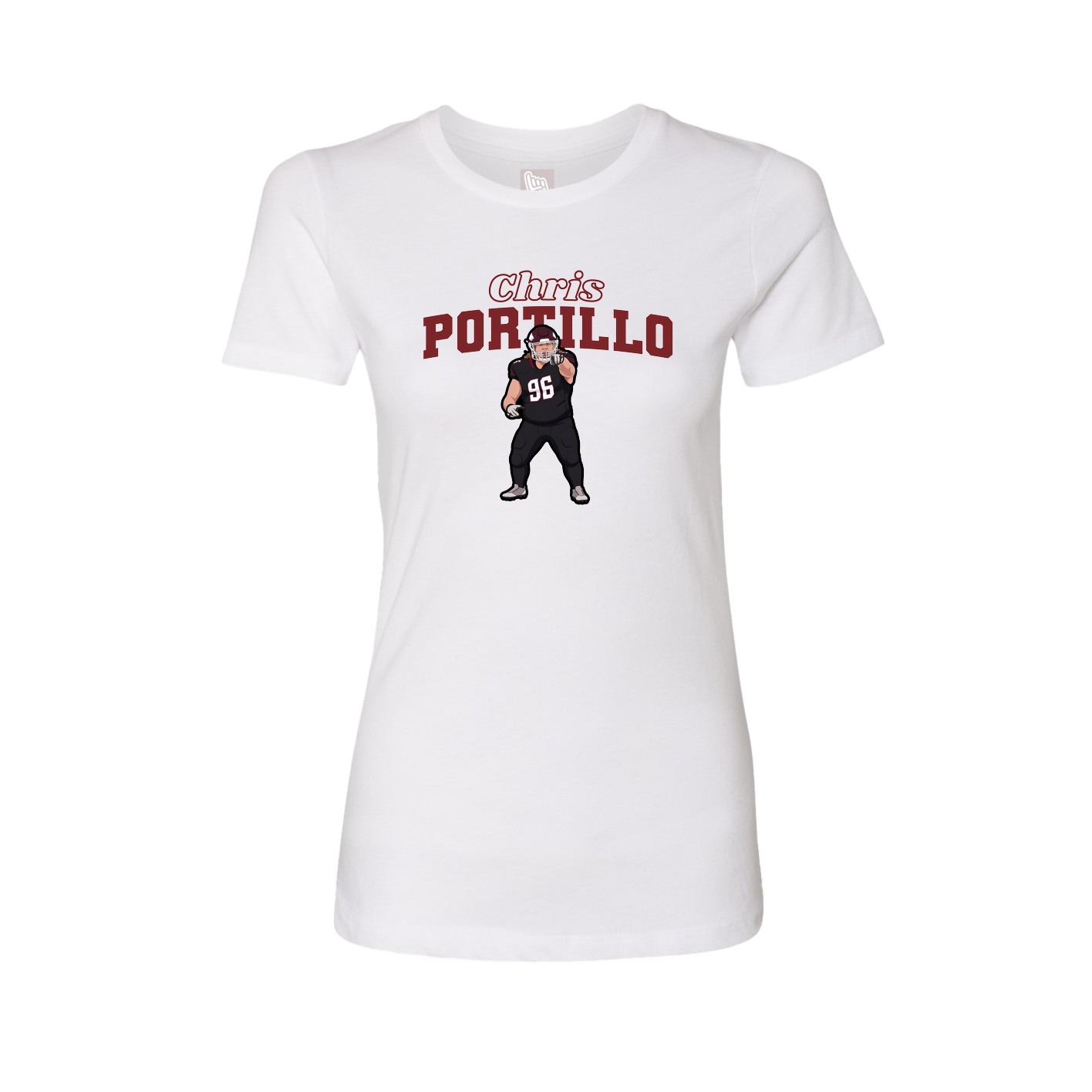 Fitted Women's Tee — Name Arch in White