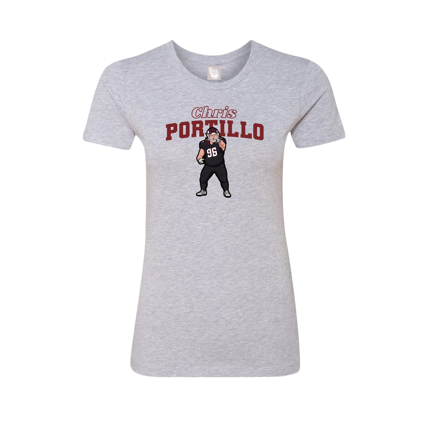 Fitted Women's Tee — Name Arch in Grey
