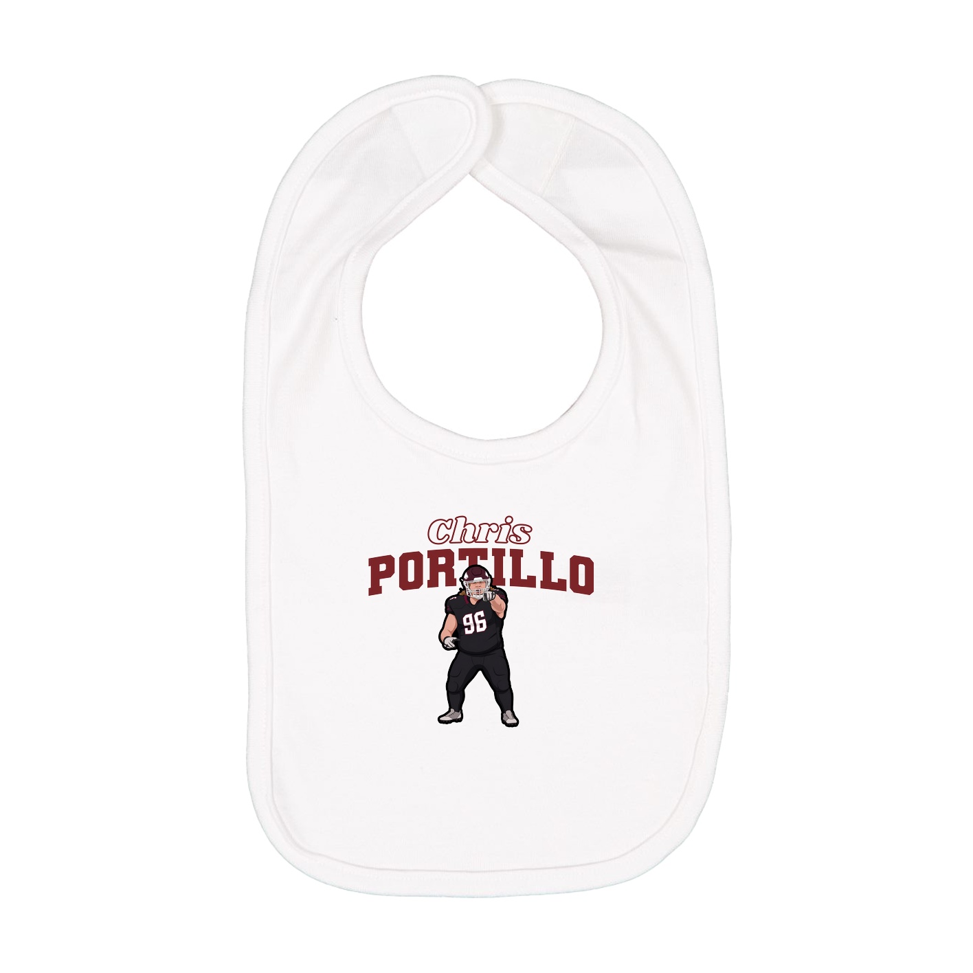 Infant Bib — Name Arch in White
