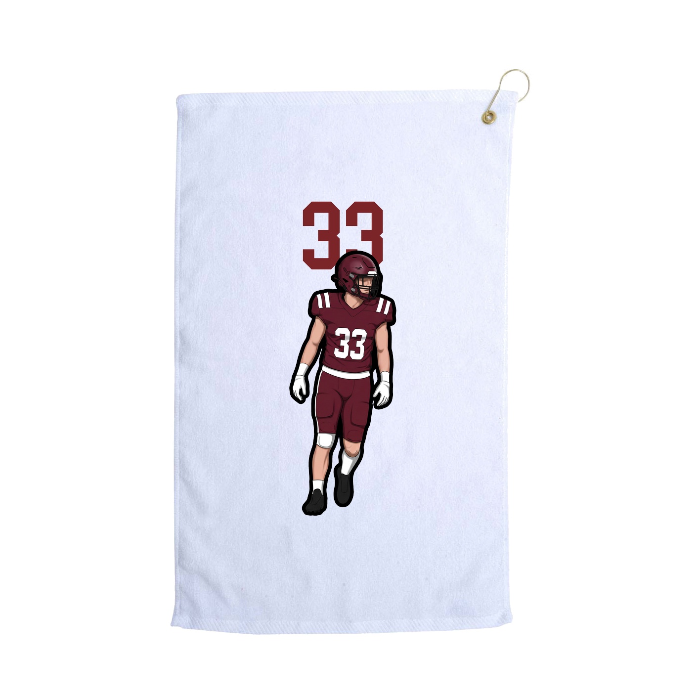 Golf Towel — Number Top in White