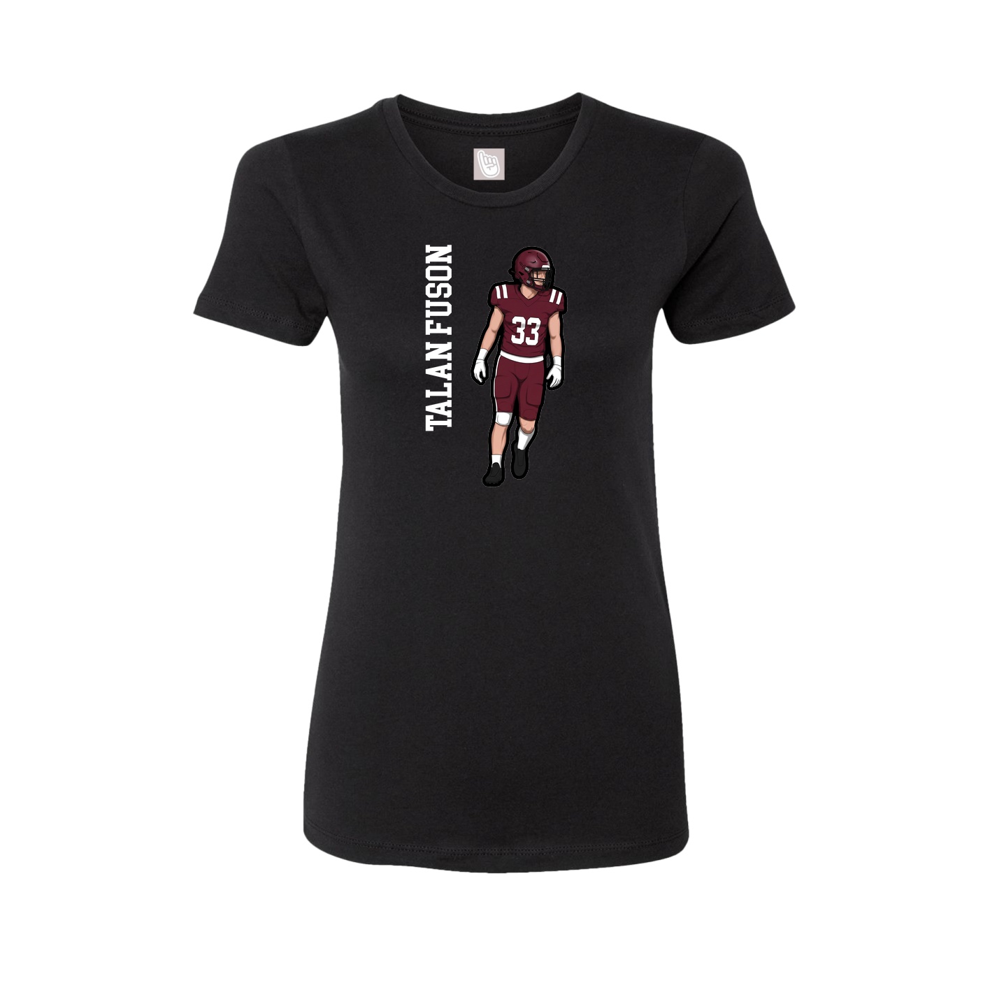 Fitted Women's Tee — Name Vertical in Black