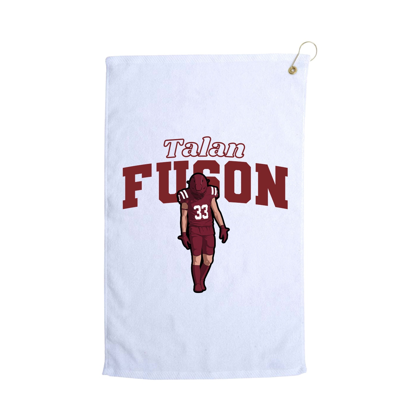 Golf Towel — Name Arch in White